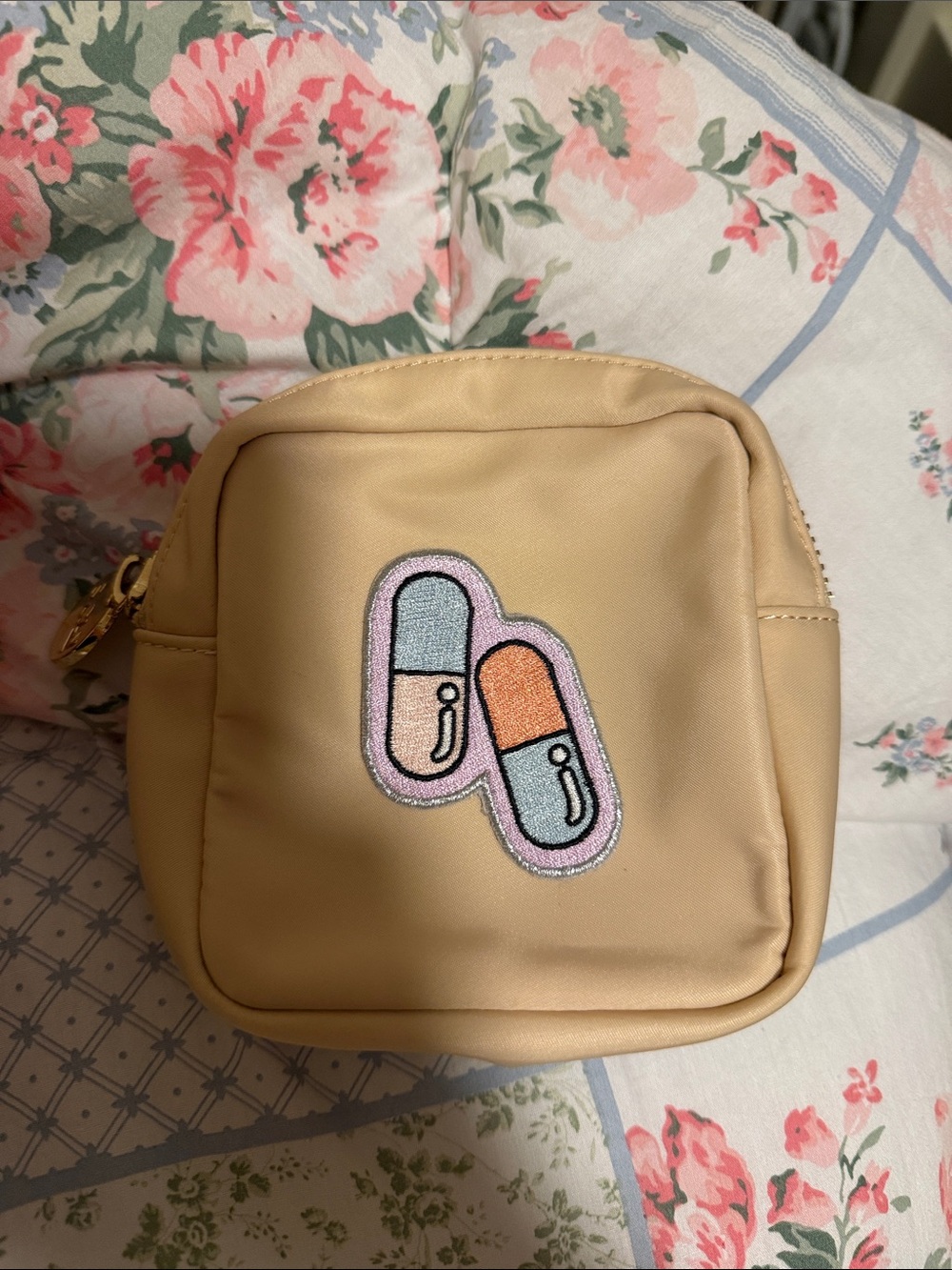Stoney Clover Lane Pill Mini Pouch Sand - NWOT With Flaw